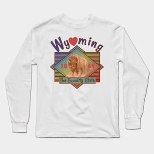 Vintage Wyoming Equality State American Bison Long Sleeve T-Shirt